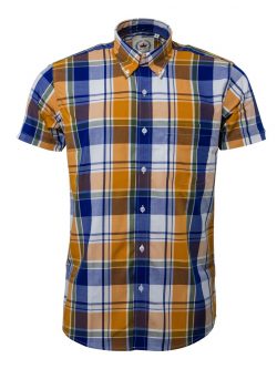 Relco london yellow mens checkered shirt. ck43
