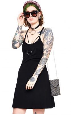 Jawbreaker knot dress with o ring detail