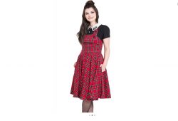 Irvine pinafore red dress hell bunny