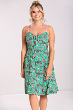 Hell bunny madilyn green floral dress
