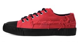 T.U.K. Shoes Red Raw Canvas Low Cut Rubber Toe Sneaker