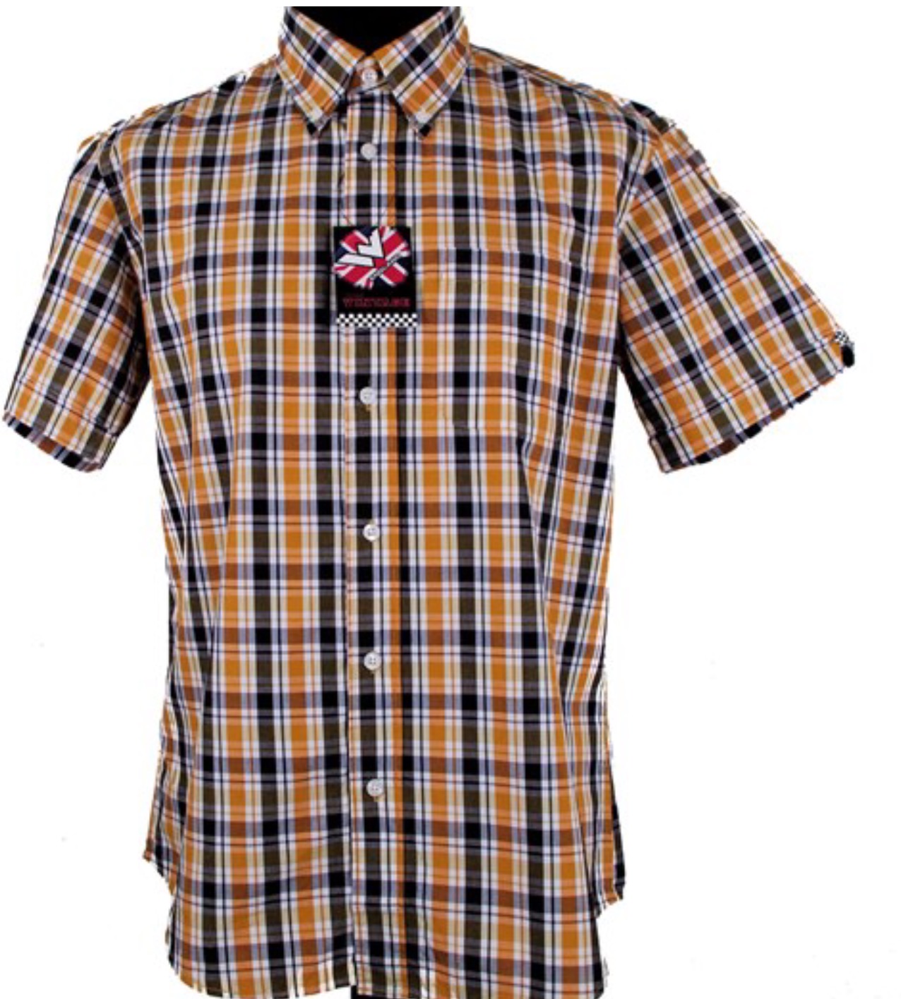 Warrior stamp button down shirt