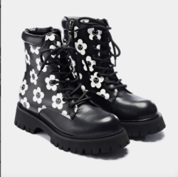 koi absent presence black lace up boots.