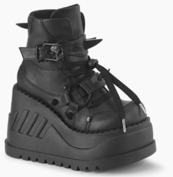 Demonia Cult stomp-60 black vegan boots.
