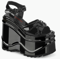 Demonia Cult wave-09 sandals black patent