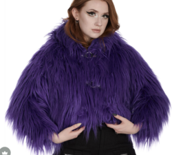 Banned Alternative BUFFY FUZZY JACKET purple