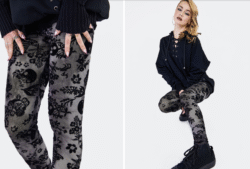 jawbreaker SKULL AND FLOWER MESH LEGGINGS