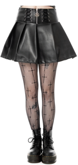 heartless ebbing faux leather gothic mini skirt.