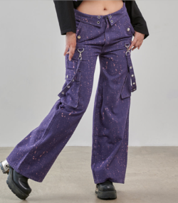 banned candy strap trousers purple