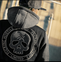 hyraw grey skull hoodie